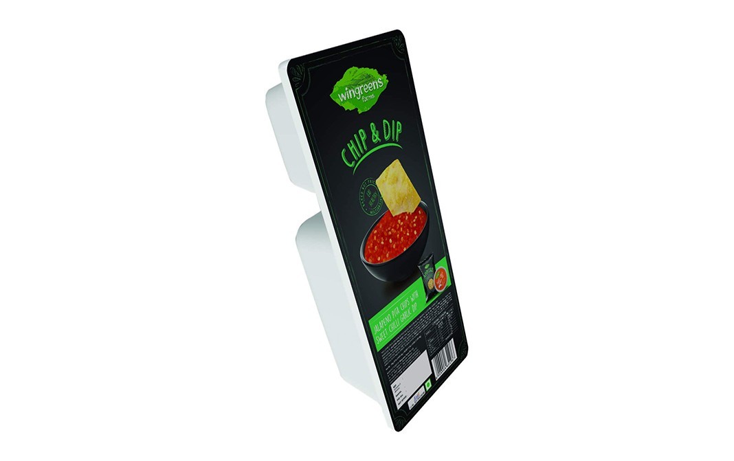Wingreens Farms Chip & Dip Jalapeno Pita Chips With Sweet Chilli Garlic Dip   Pack  80 grams